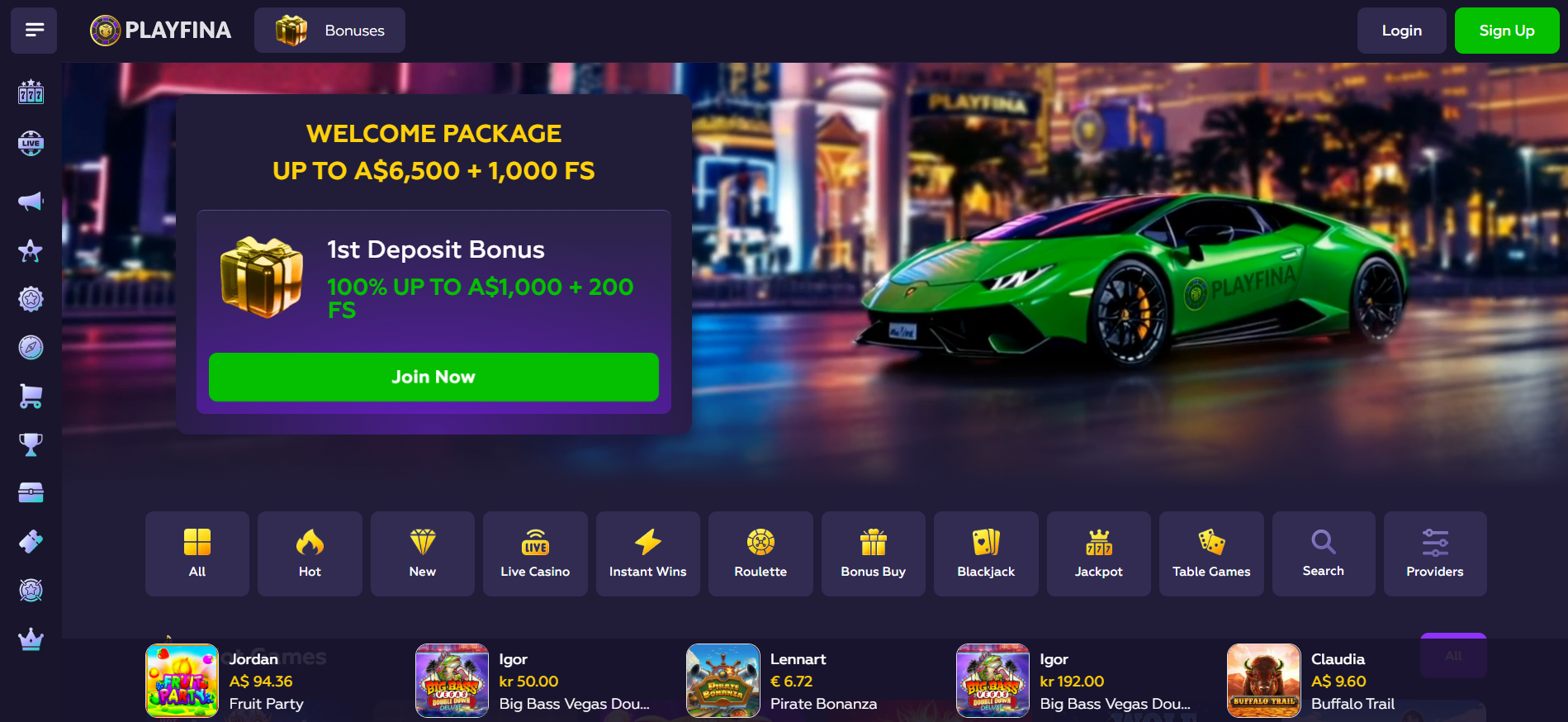 Playfina Casino Official Site